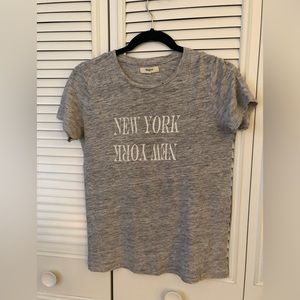 Madewell New York Gray Linen T-Shirt